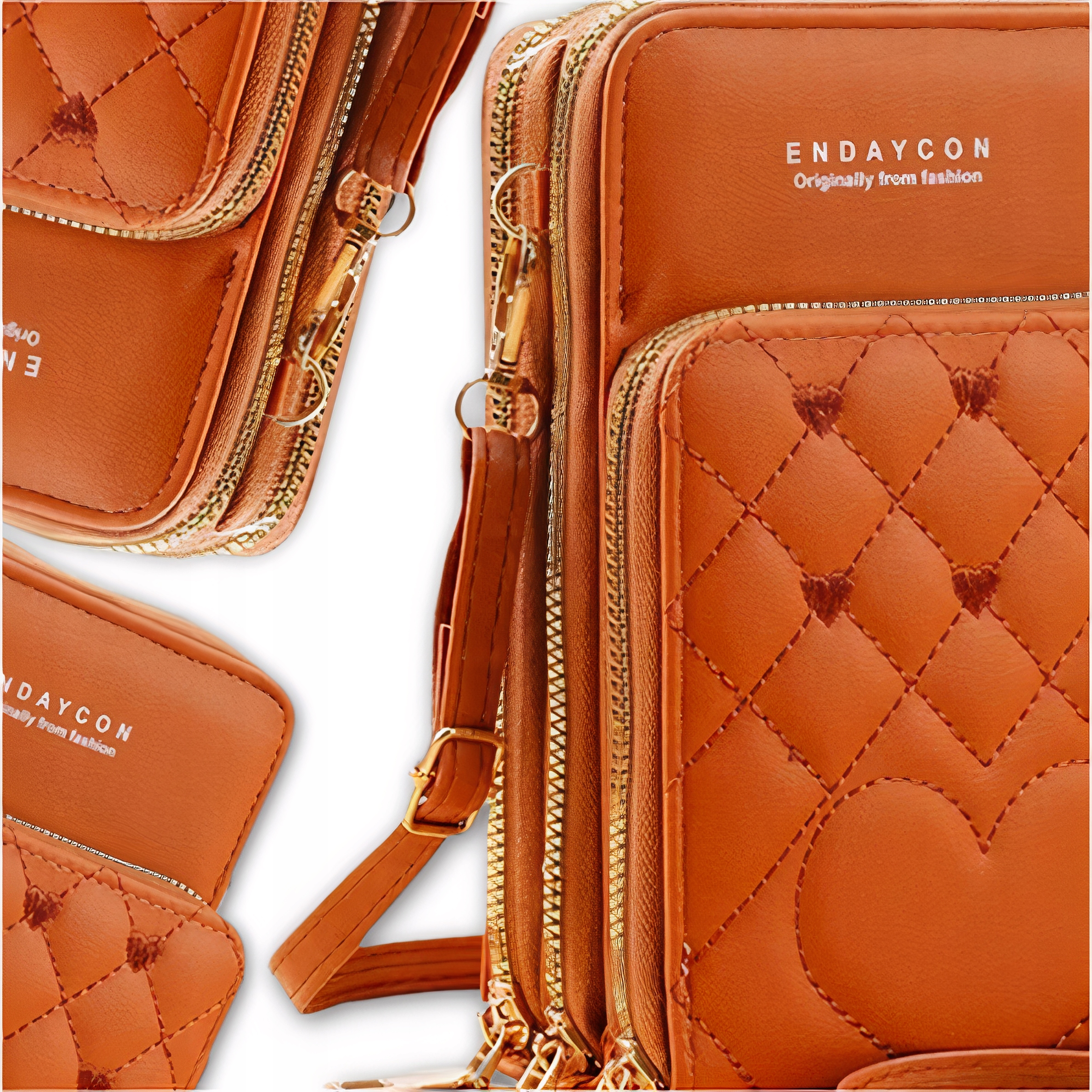 Brązowa Torebka 2W1 Listonoszka retro na telefon karty PORTFEL KOPERTÓWKA Marka Edibazzar