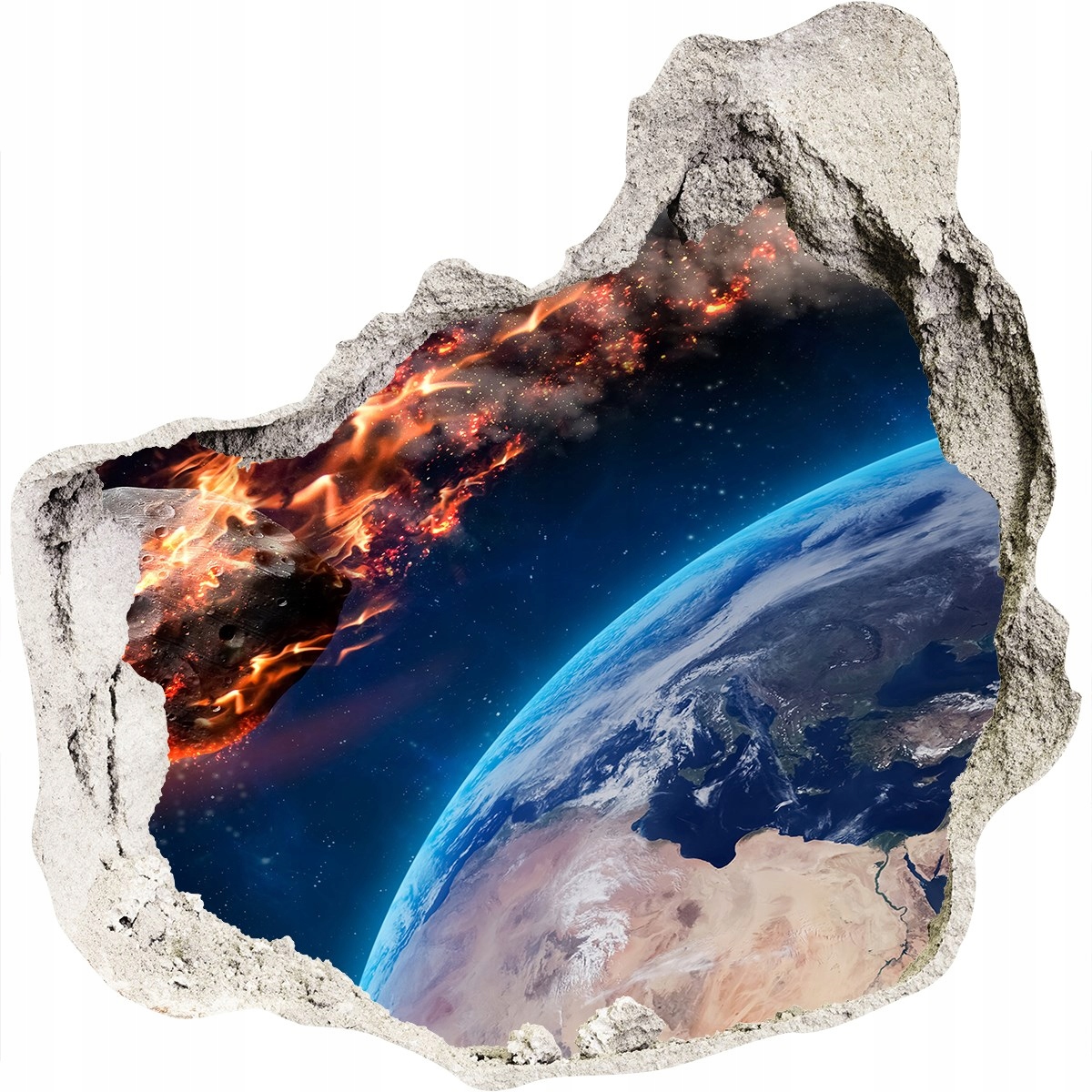 

Foto zdjęcie dziura na ścianę Spadający meteor