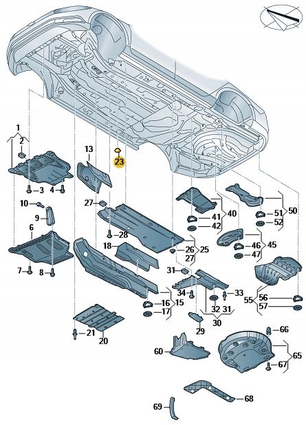 ZAŚLEPKA KOREK PODWOZIA PODŁOGI 30MM WHT007060 Producent części Skoda OE