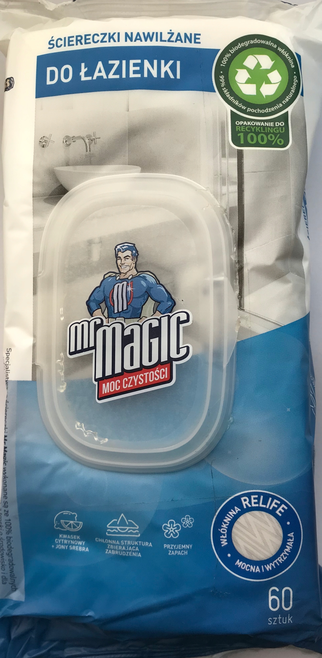 

Ściereczki Nawilżane Do Łazienki Mr Magic 60 Szt