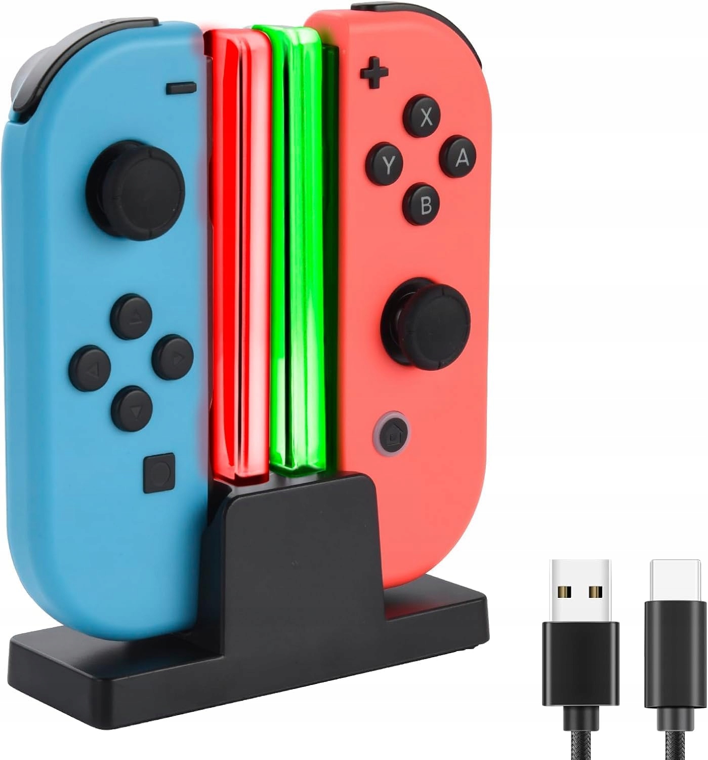 Stacja ładująca do kontrolera kompatybilna z Switch JoyCons LED USB-C