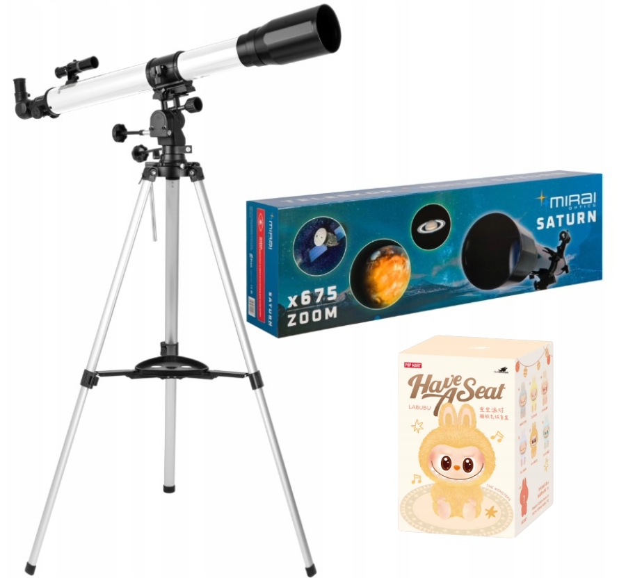 Mirai Optics Asteroid Teleskop x200 Zoom Batoh přívěsek na klíče Labubu Have A Seat