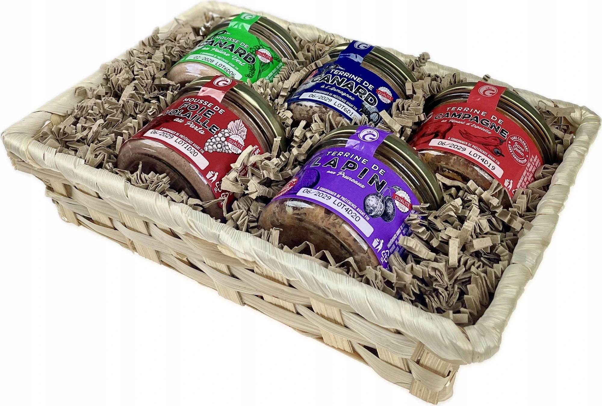 Levně Dárkový koš paštik "Gurmánské potěšení" 5x90g
