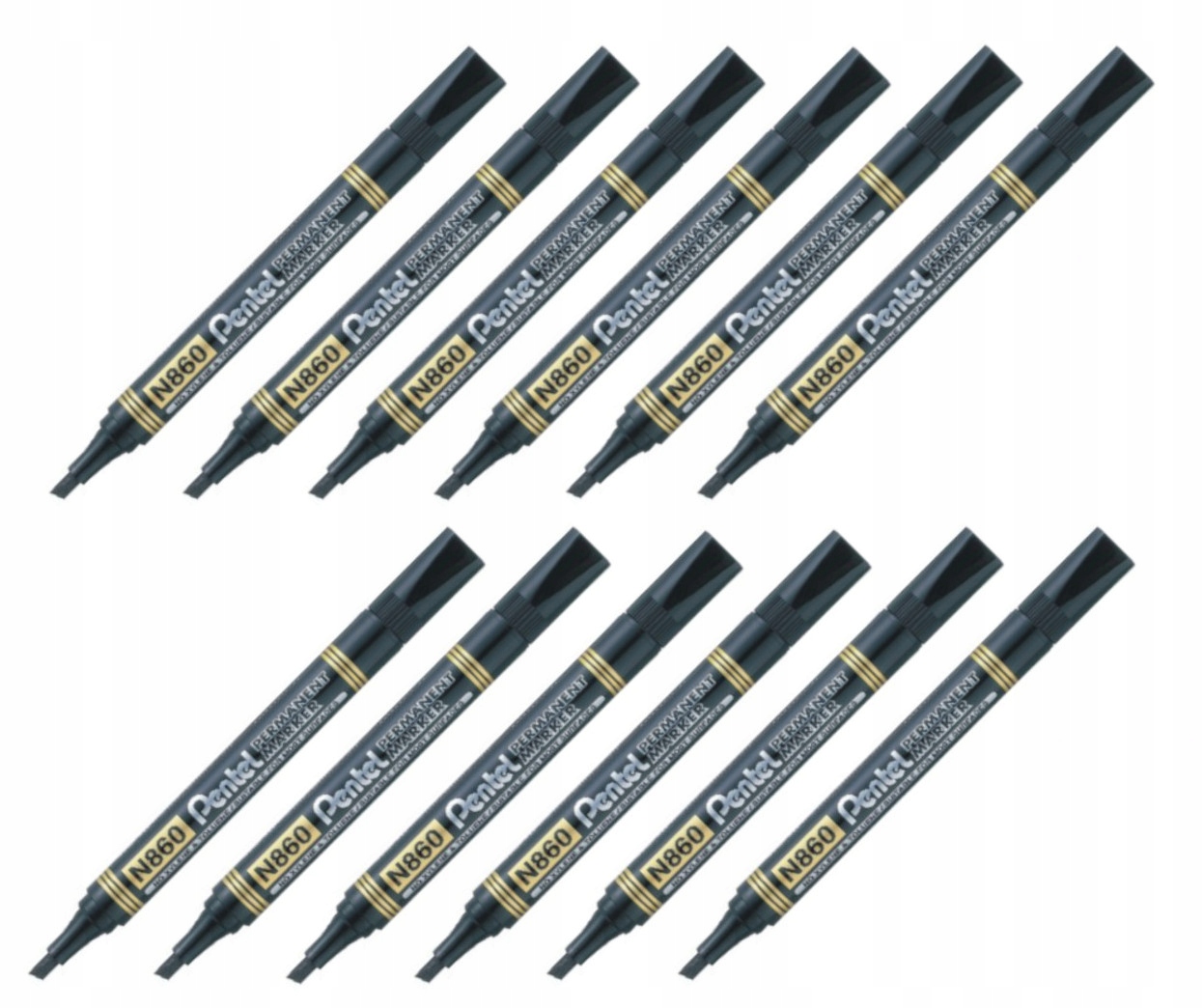 

Zestaw marker Pentel N-860 ścięty czarny x12