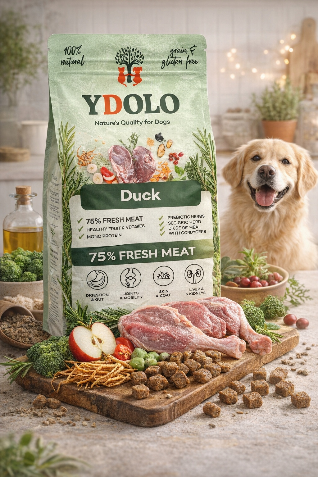 Levně Ydolo kachna 2,5 kg krmivo krmivo pro dospělého psa