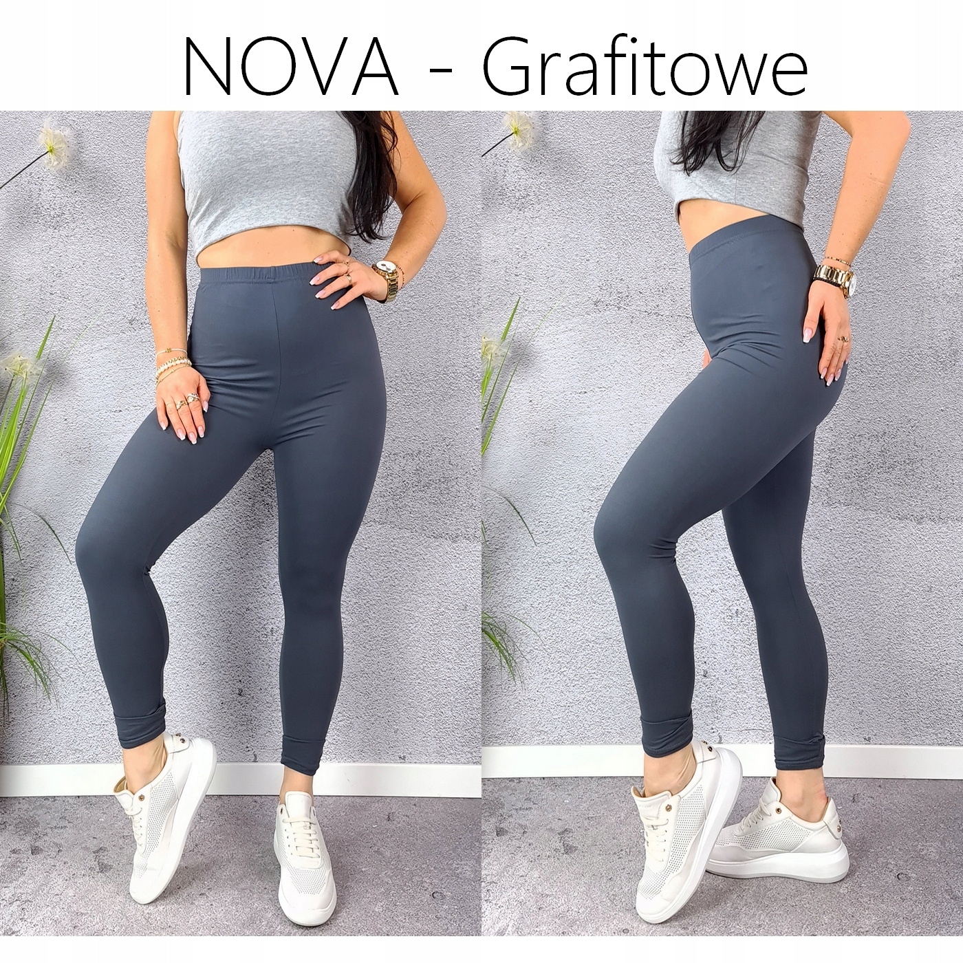 LEGGINSY BAMBUSOWE DŁUGIE z WYSOKIM STANEM getry KRYJĄCE JAKOŚĆ KOLORY L/XL Rozmiar L/XL