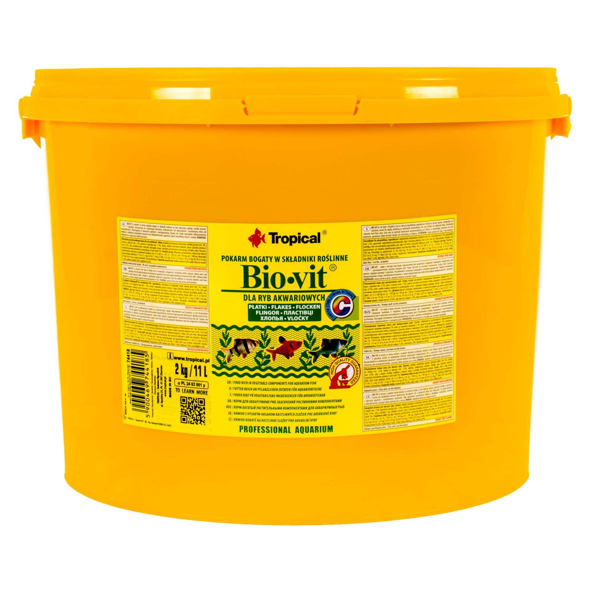 Tropical Bio-vit 11L/2kg Pokarm Roślinny Dla Ryb