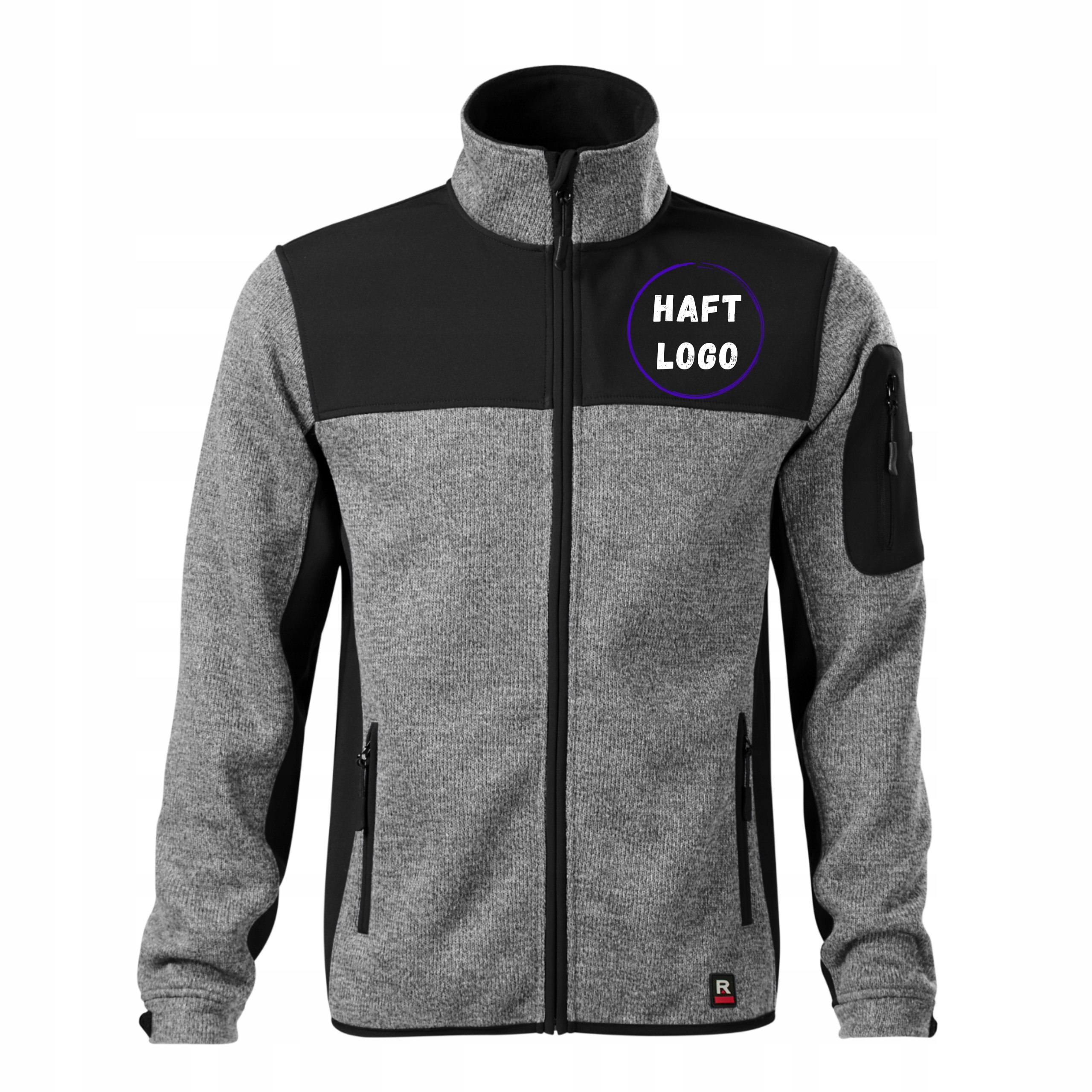 Softshellová Pánská Bunda S Kapucí S Potiskem A Výšivkou Logo light knit šedá L