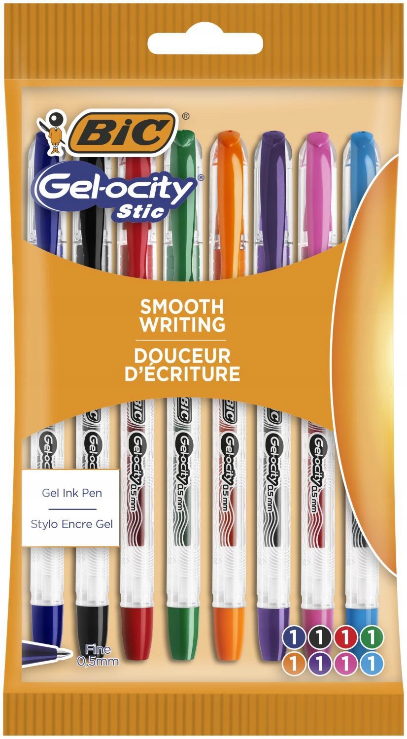 НАБОР гель Ручки BIC Gel-ocity STIC 8, кол.