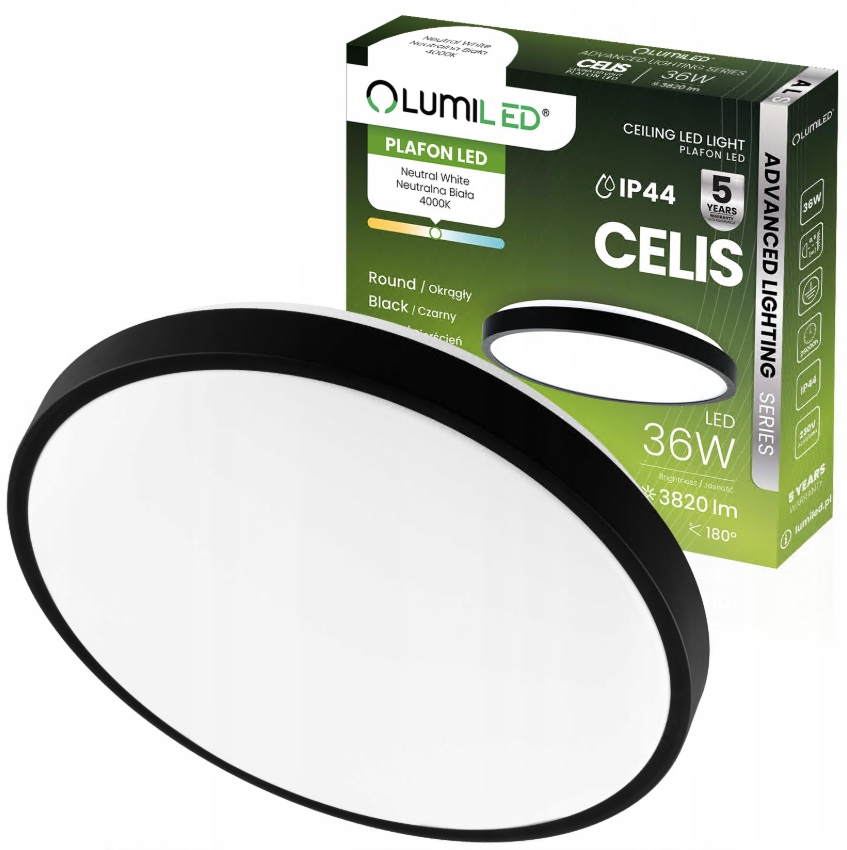 Plafon Led Panel Natynkowy Okrągły Lampa Sufitowa Oprawa 36W 3820lm Premium