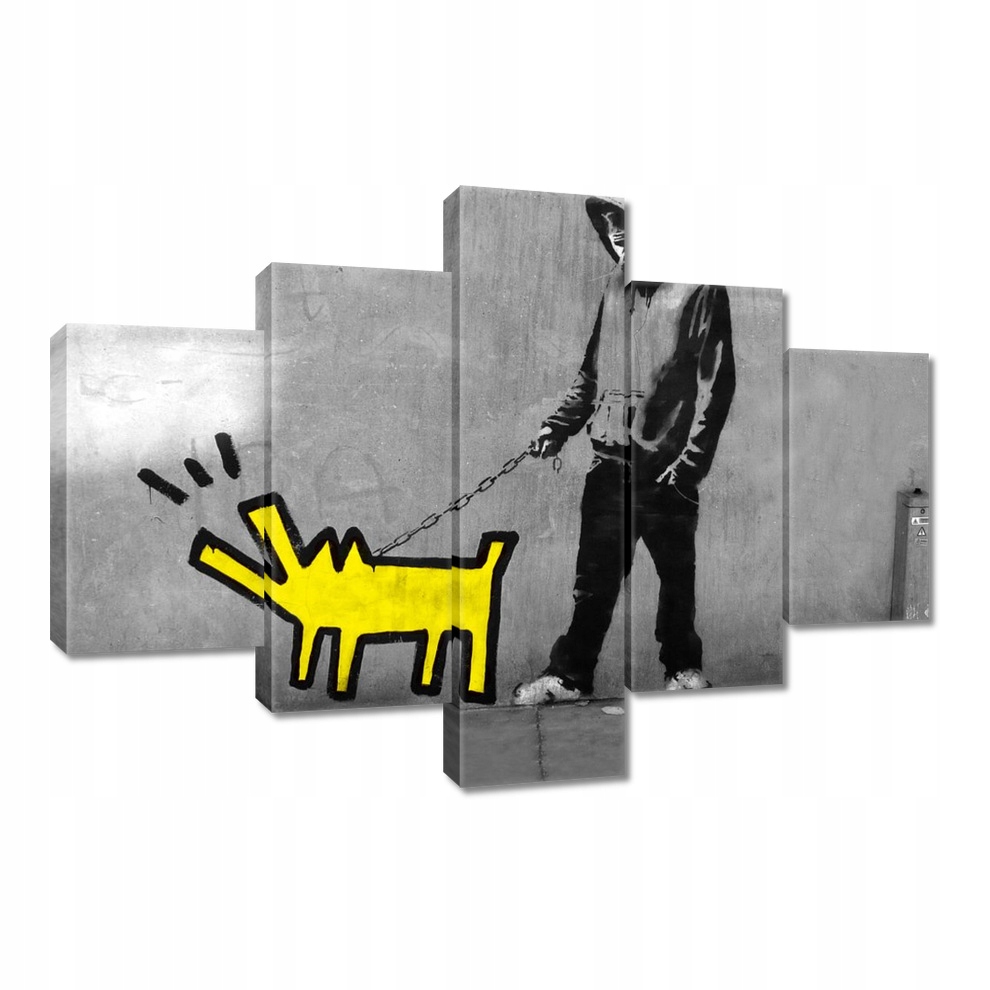 

Obrazy 100x70 Żółty piesek Banksy Lol