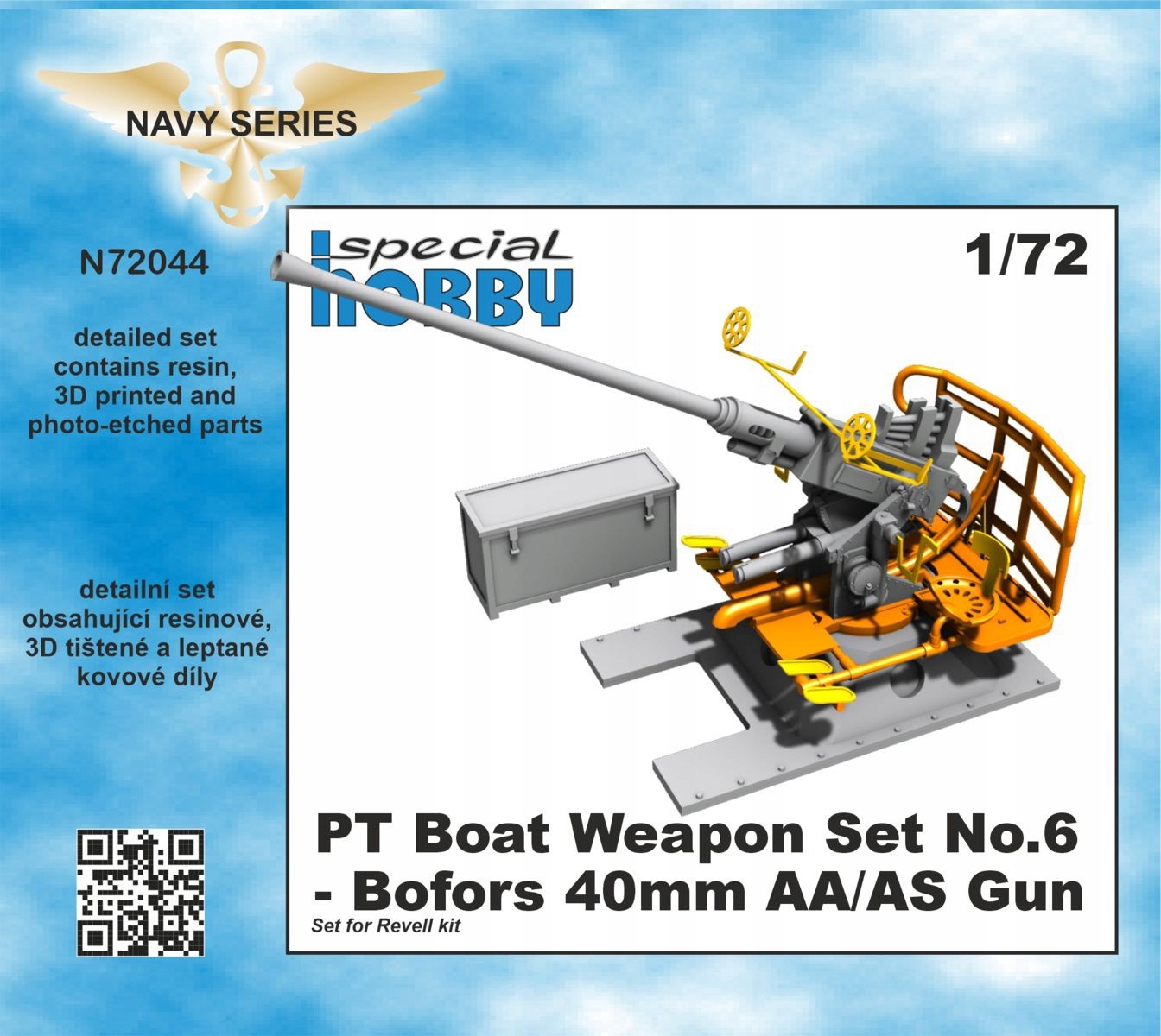 Pt Boat Weapon Set No.6 Bofors 40mm Aa/as Gun Cmk N72044 měřítko 1/72