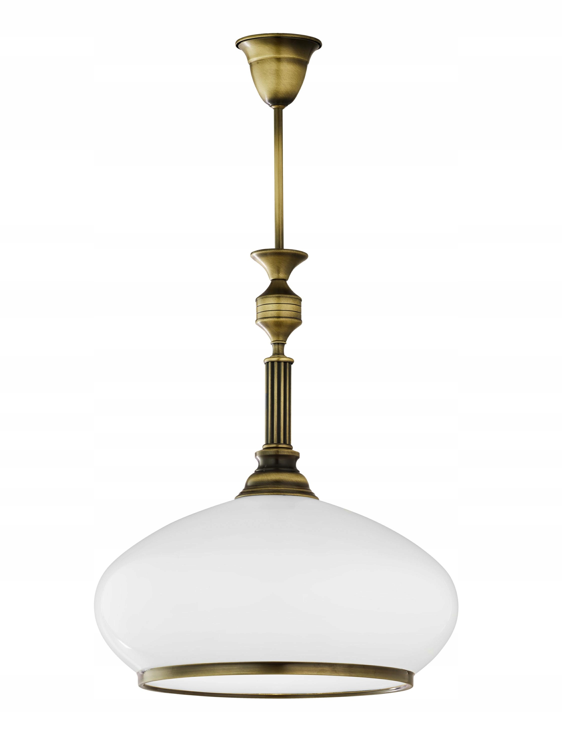 Stropná lampa Zeus Patina Biela Sklenená lampa 1xE27 40 cm Závesná lampa