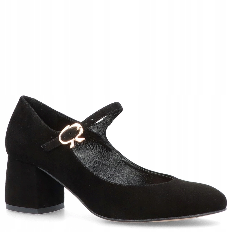 Semišové lodičky s páskem Kotyl 681 Černé 36