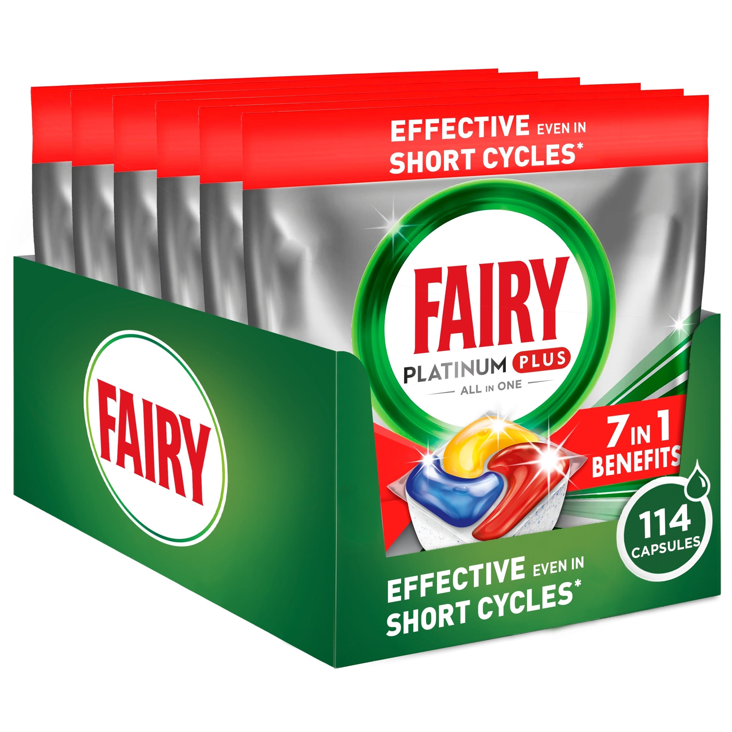 Fairy Platinum Plus All in One Kapsułki tabletki do zmywarki 6x19 =114 szt