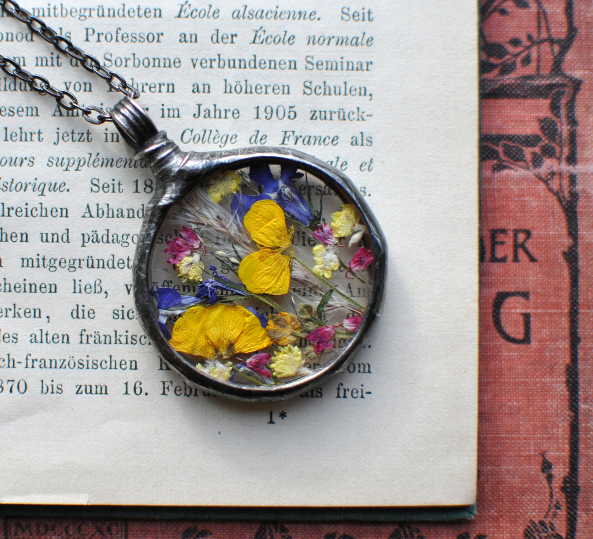 prezent na święta, naszyjnik prawdziwe kwiaty Kolekcja Terrarium