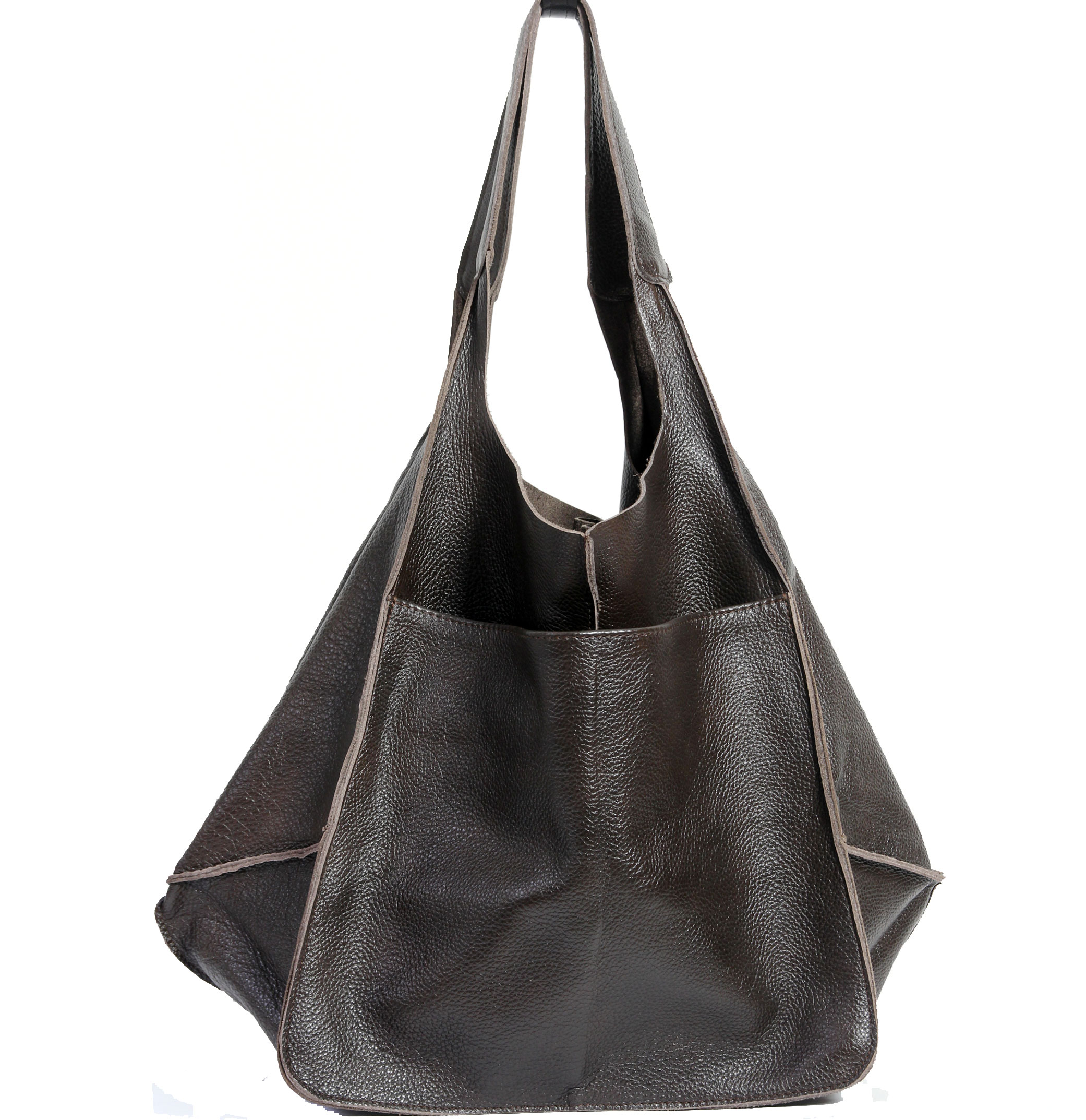 TOREBKA DAMSKA ZE SKÓRY NATURALNEJ - WOREK NA RAMIĘ XXL - SKÓRZANA TOREBKA Wielkość duża (mieszcząca A4)