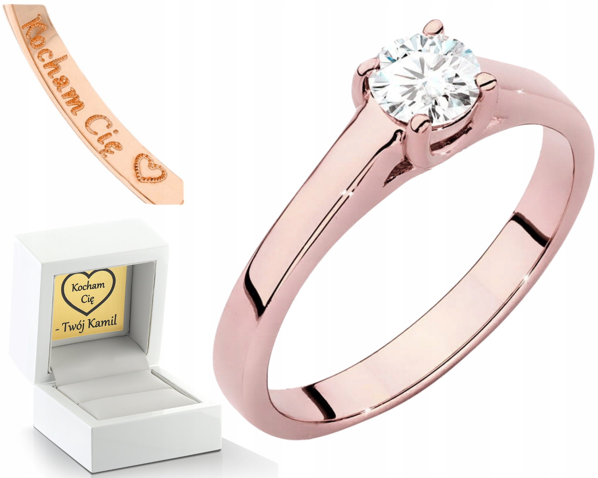 Elegantní Prstýnek S Laboratorním Diamantem 14K Pro Zásnuby