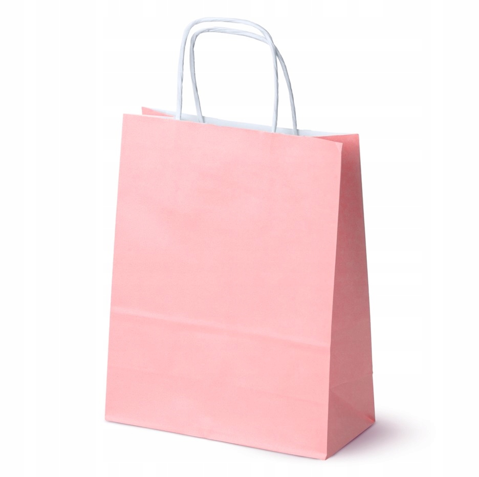 Torby Papierowe Różowe Pastelowe 18x8x22,5 A5 Torebki Prezentowe 100 szt.