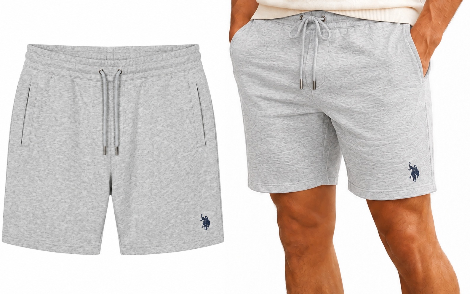 U.s. Polo Assn. Kraťasy šedé bavlněné, pohodlné na léto