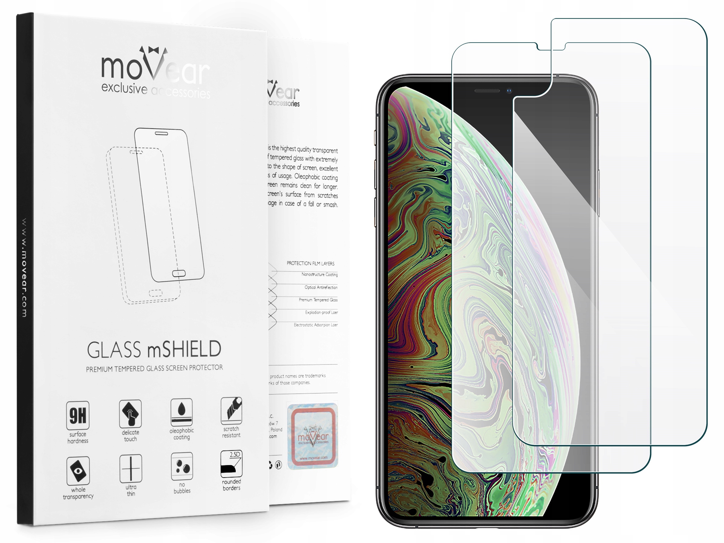 

moVear mSHIELD | Szkło do iPhone Xs Max Przód Tył
