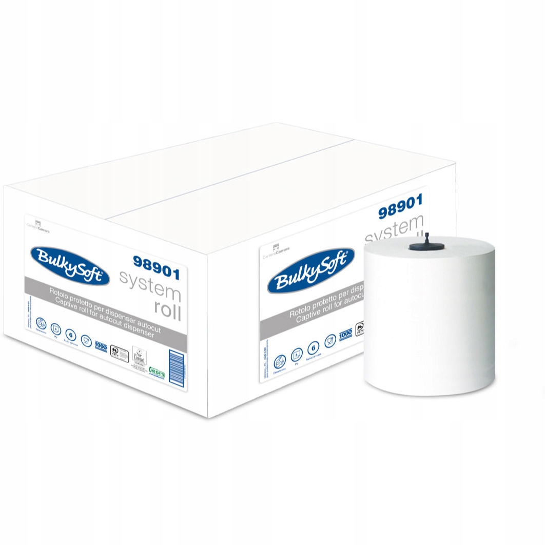 Levně Papírový Ručník v roli autocut 6 Kusů 100 m 3 vrstvy Bulkysoft
