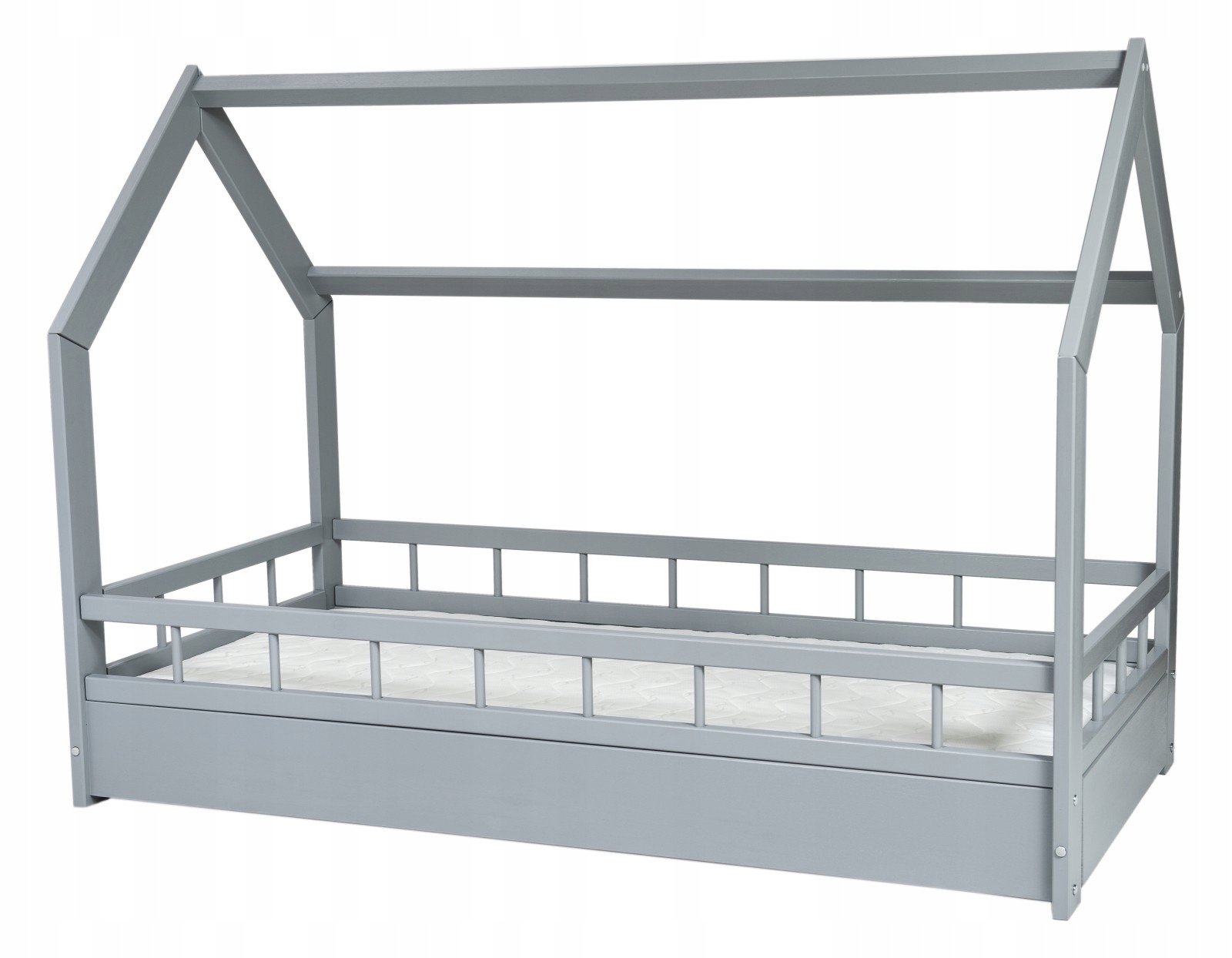 Zestaw materac ECO+łóżko domek skandynawskie 160x80cm+barierki Zestaw mater