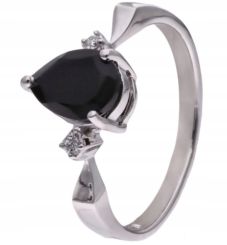 Prstýnek Ag 925 Onyx a diamant CVD-3394-R-OX vel. 17