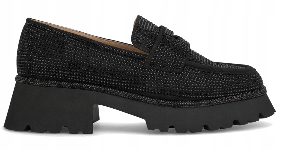 Alma En Pena Černé Dámské Kožené Mokasíny Na Platformě 36