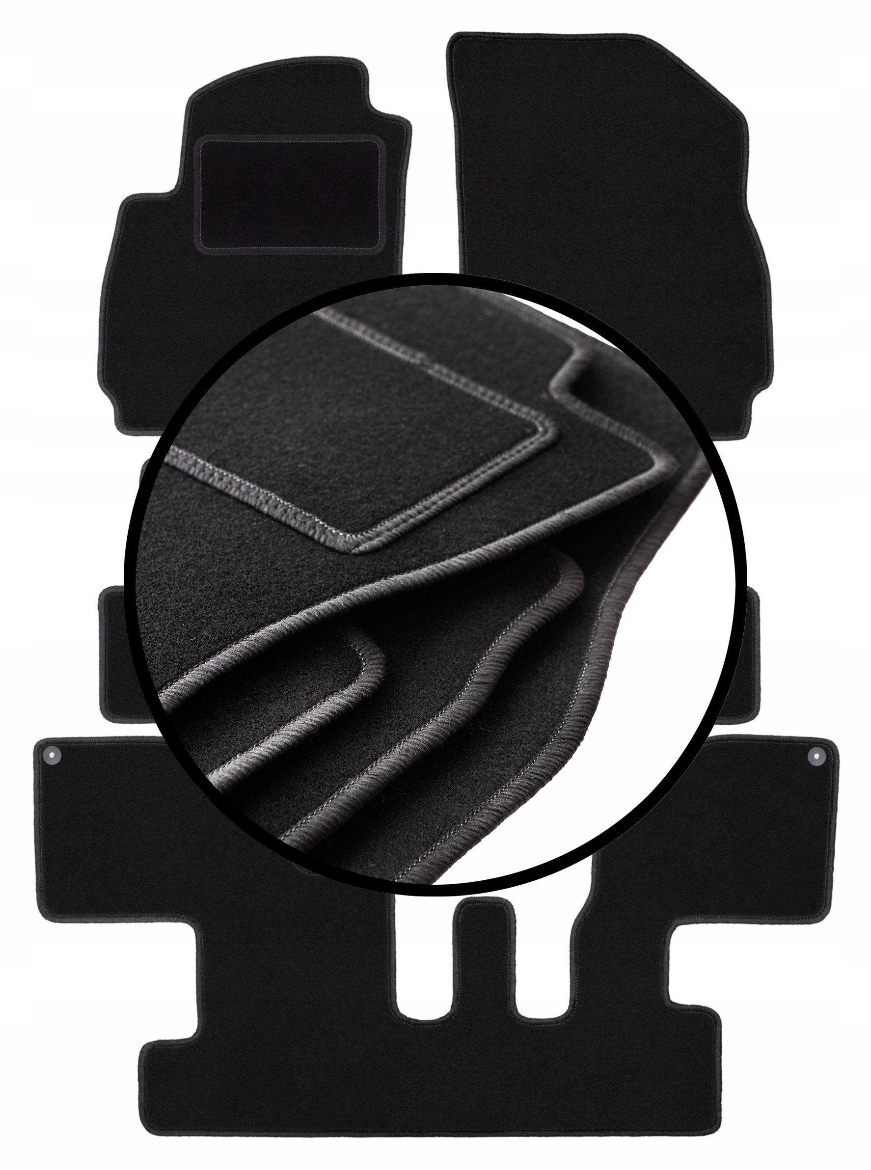 Velurové koberce komplet pro: Chevrolet Orlando I minivan (2010-2018)