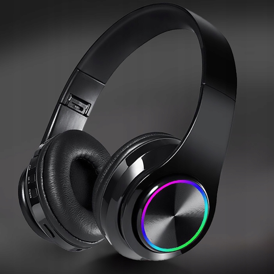 SŁUCHAWKI BEZPRZEWODOWE B39 BLUETOOTH MP3 NAUSZNE MIKROFON RGB DLA DZIECKA Transmisja sygnału Bluetooth
