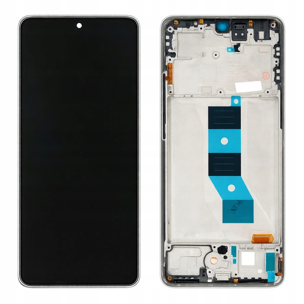 Nowy Ekran LCD Poco M7 Pro MZB0IC9IN, 2409FPCC4G Z Ramką Srebrny