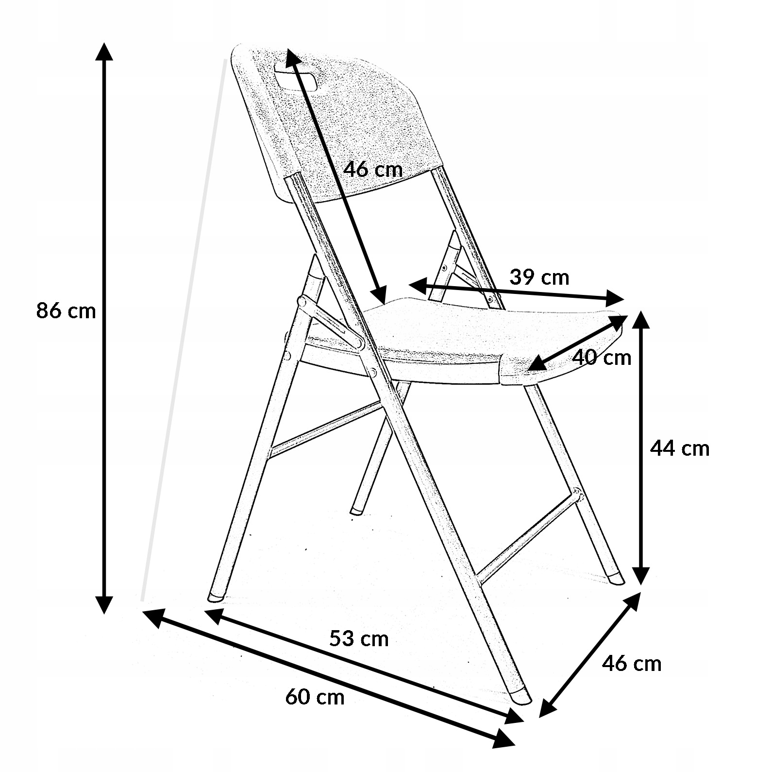 KRZESŁO SKŁADANE OGRODOWE DOMOWE BANKIETOWE CATERINGOWE MOCNE PARTY BIAŁE Kod producenta 5.90.20122