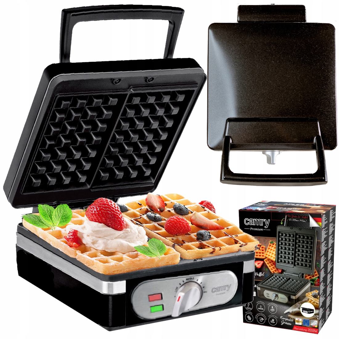 

Gofrownica Moc 2000 W 2 Duże Gofry Regulacja Temp