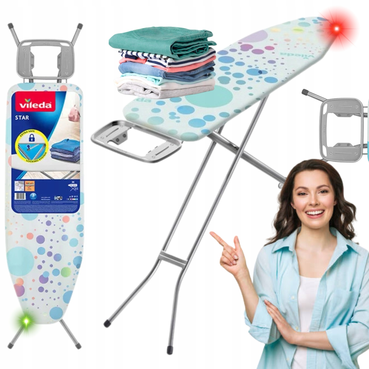 Deska Do Prasowania Regulowana Vileda 120 CM X 38 CM Wytrzymała Lekka