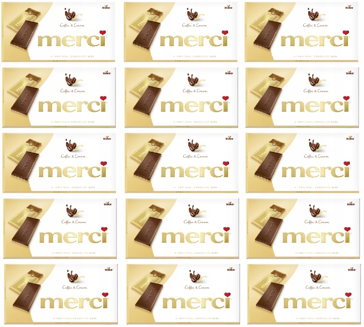 Levně 15x 100g Merci Káva a Čokoláda se smetanou 4 ks Karton