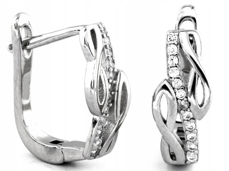 Stříbrné náušnice 925, dva znaky nekonečna, moderní vzor jako dárek