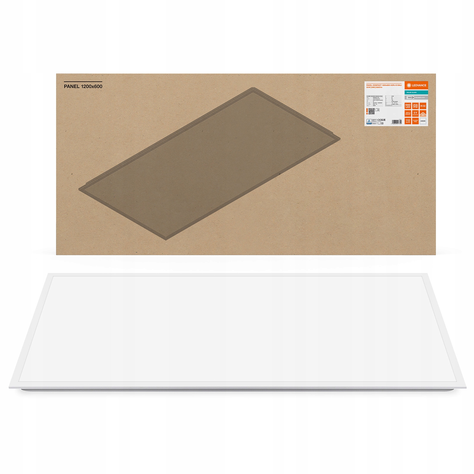 Led panel Kancelárska lampa stropná 53W 5830lm 4000K 120x60cm UGR19