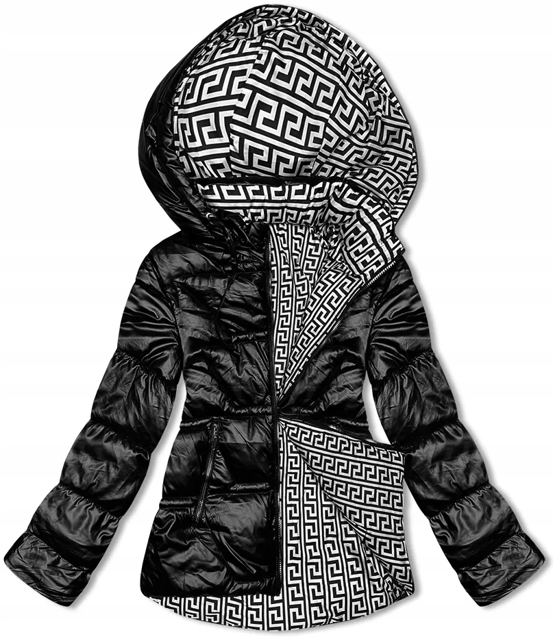 Pikovaná Bunda Kapuce 16M9136 Černá S (36)