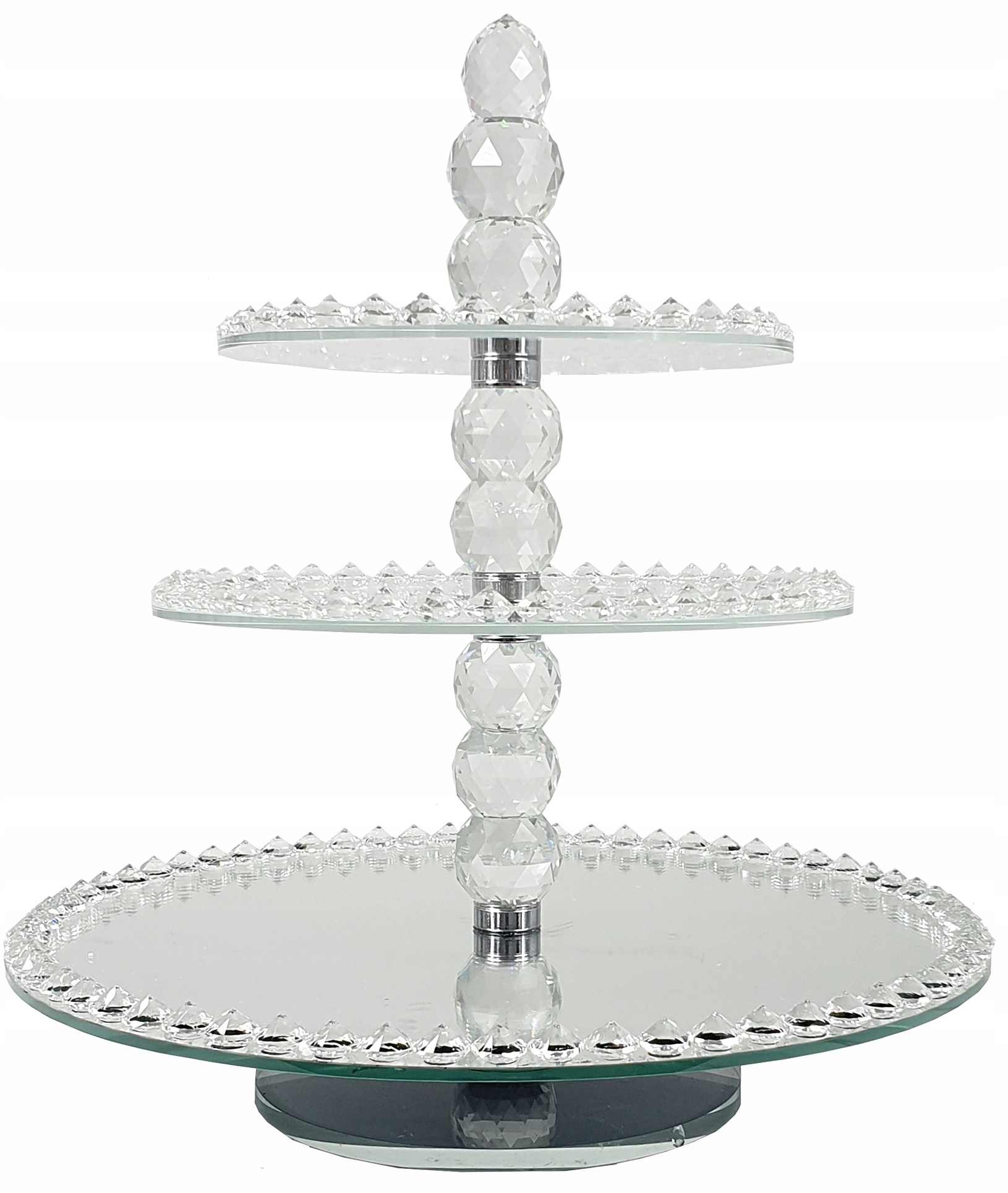 Sklenená Miska Na Tortu A Ovocie Zrkadlová Otočná