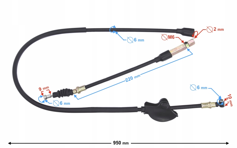Linka sprzęgła do motoroweru Ranger Classic (E4) Stan opakowania oryginalne