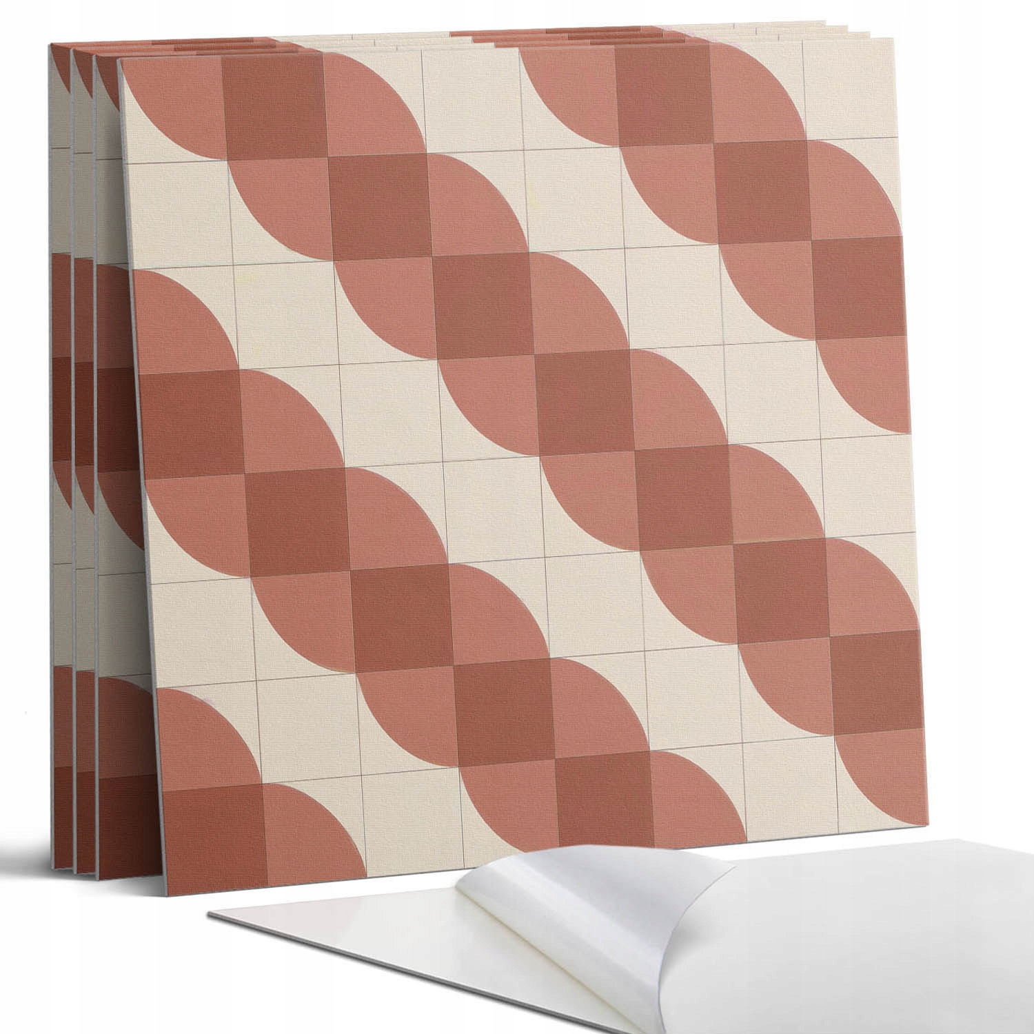 Sada samolepících Pvc dlaždic s vlnitým vzorem v geometrii 4 x 50 x 50 cm
