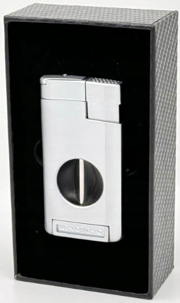 Zapalovač žárovkový Ronson Thunder RGL118 Chrome 3 jet s řezačkou na doutníky