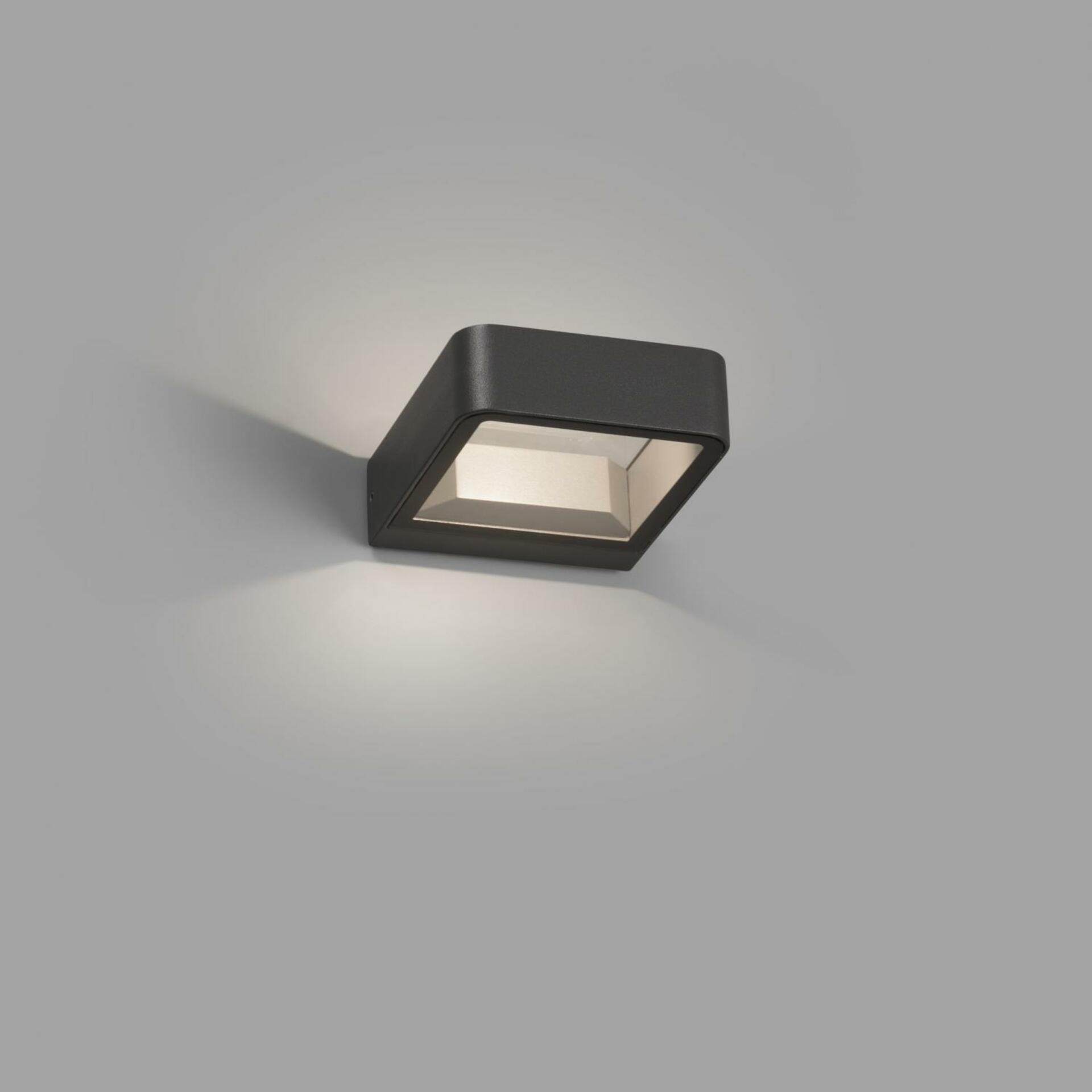 Nástenná Led lampa Faro Axel, tmavo šedá, IP65, 6W, 360lm, 3000K