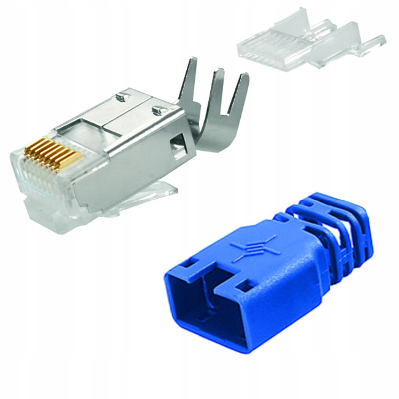

Telegartner wtyk RJ45 6 6a 7 z osłonką niebieska