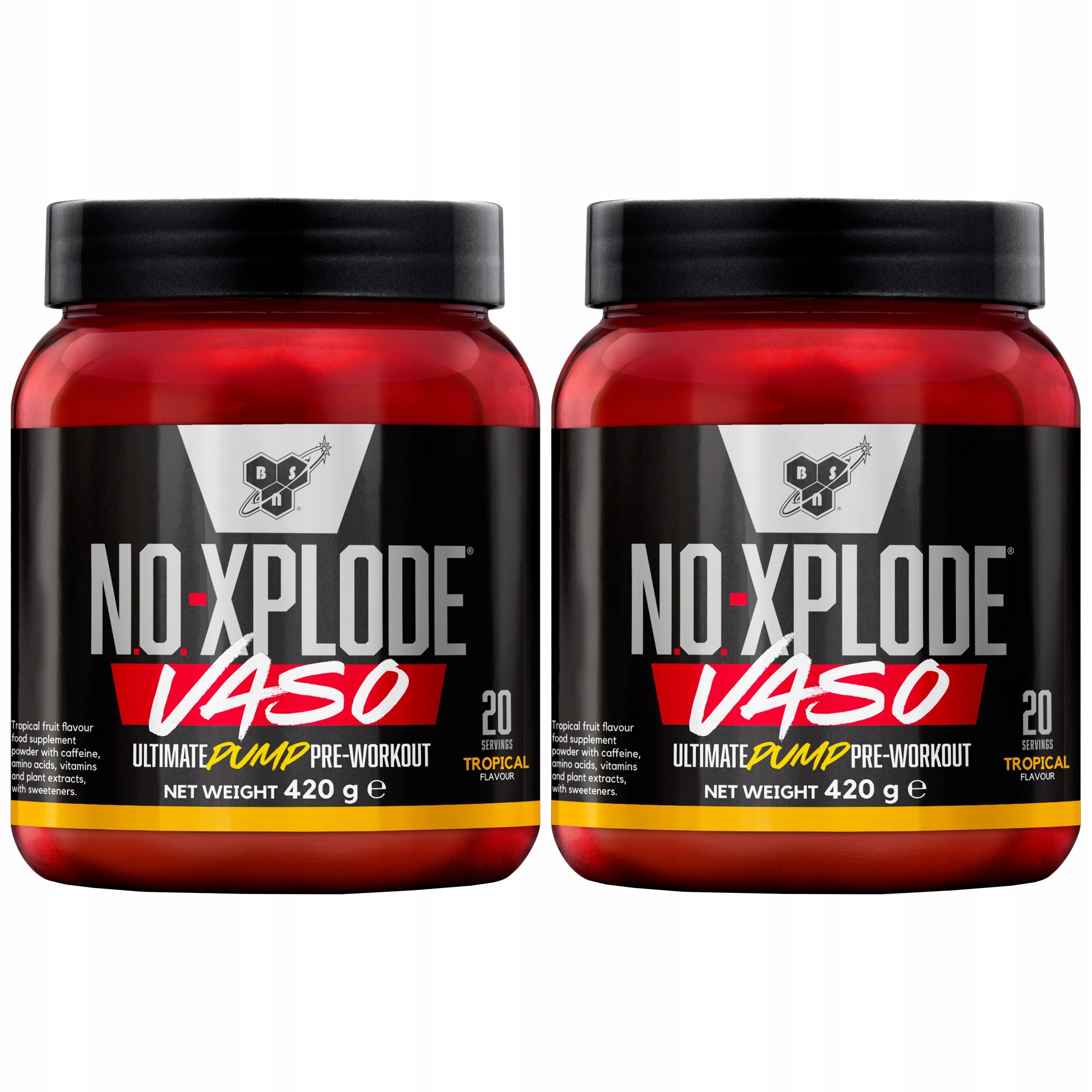 2x Předtréninkovka Svalová pumpa Citrulin Arginin N.o. Xplode Bsn