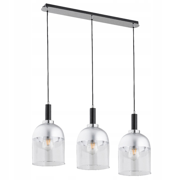 Lampa na obdĺžnikovom podhľade Vento Srebrná s transparentným valcovaním