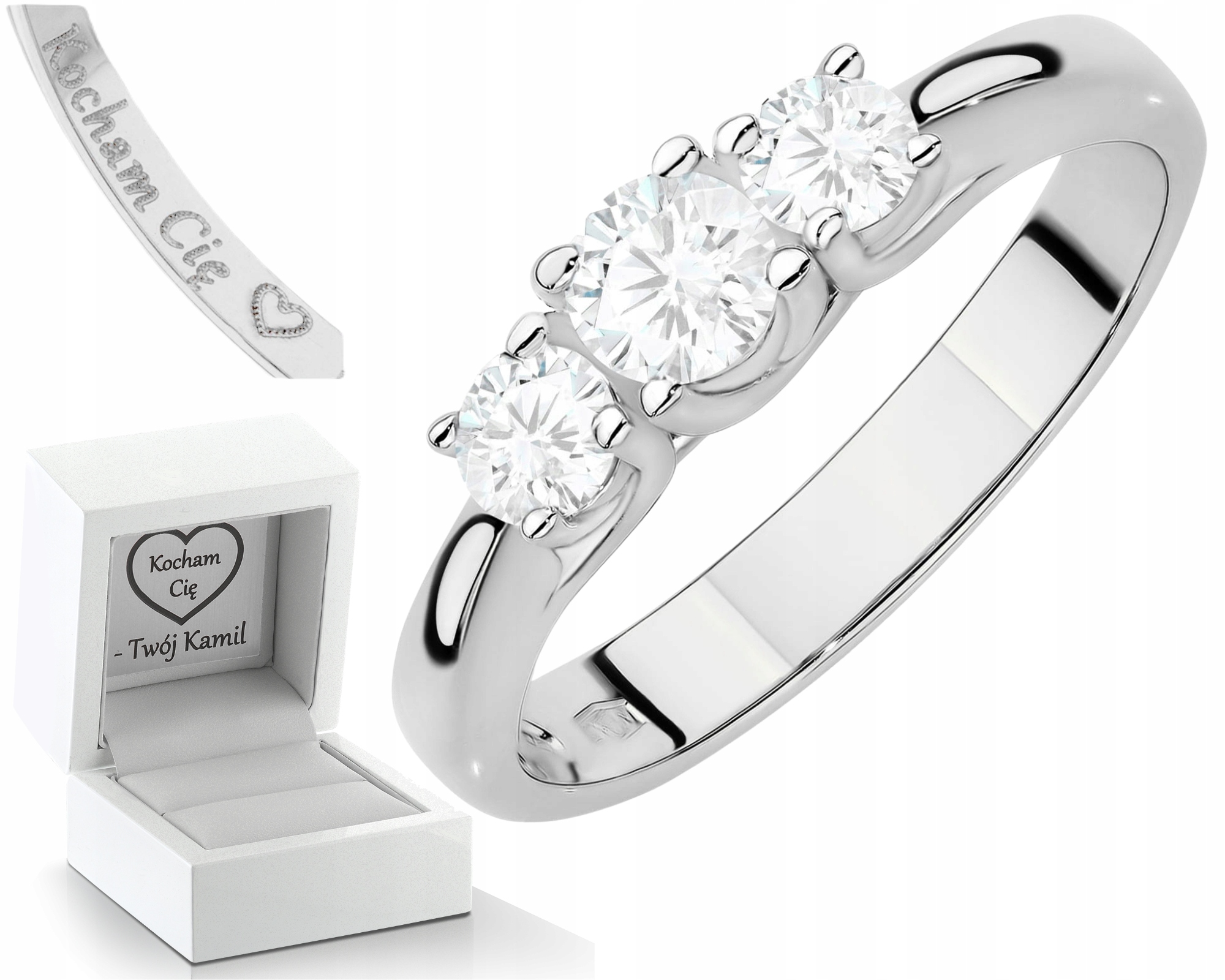 Bílé Zlato Prstýnek S Lab Brilianty Gravírování Zlato 585 Dárek Gravírování