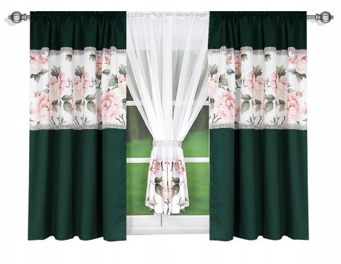 

Komplet firana woalowa zasłony w kwiaty 400x155