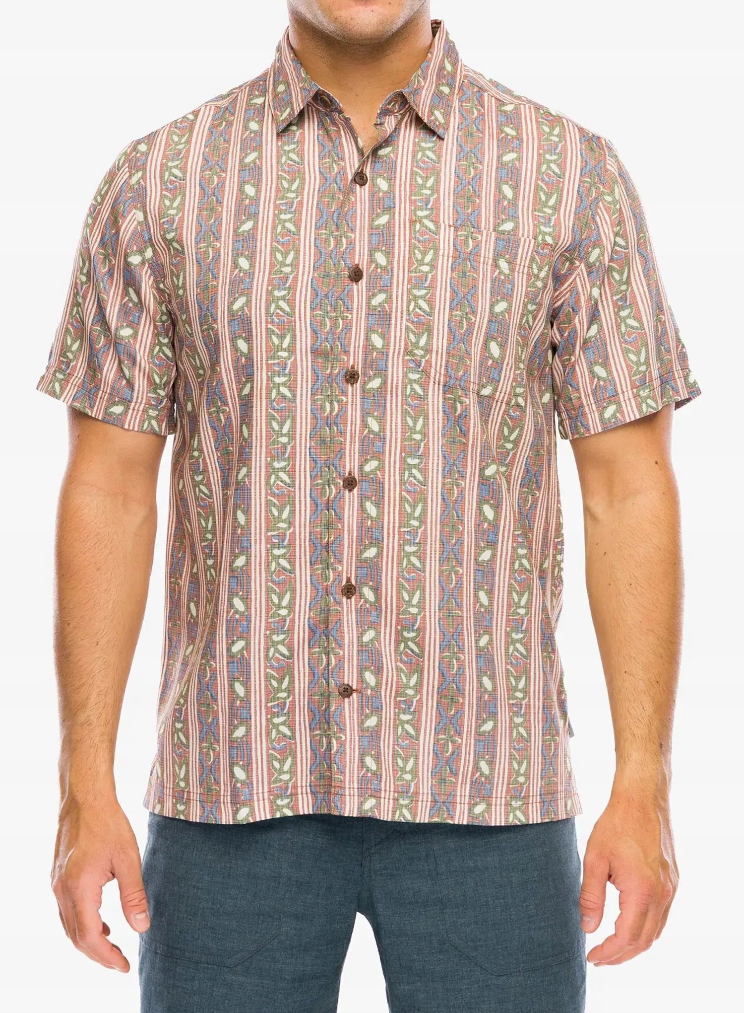 Turistická košile Royal Robbins Camino Pucker S/s mahagonový botanista XL